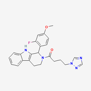 molecular formula C24H24FN5O2 B5970454 1-(2-fluoro-4-methoxyphenyl)-2-[4-(1H-1,2,4-triazol-1-yl)butanoyl]-2,3,4,9-tetrahydro-1H-beta-carboline 