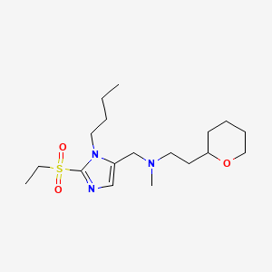 molecular formula C18H33N3O3S B5970470 N-{[1-butyl-2-(ethylsulfonyl)-1H-imidazol-5-yl]methyl}-N-methyl-2-(tetrahydro-2H-pyran-2-yl)ethanamine 