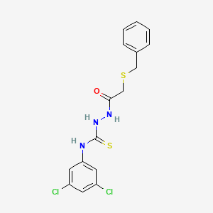 molecular formula C16H15Cl2N3OS2 B5970477 2-[(benzylthio)acetyl]-N-(3,5-dichlorophenyl)hydrazinecarbothioamide 