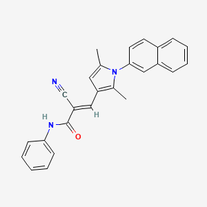 molecular formula C26H21N3O B5970485 2-cyano-3-[2,5-dimethyl-1-(2-naphthyl)-1H-pyrrol-3-yl]-N-phenylacrylamide 