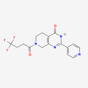 molecular formula C16H15F3N4O2 B5970494 2-pyridin-4-yl-7-(4,4,4-trifluorobutanoyl)-5,6,7,8-tetrahydropyrido[3,4-d]pyrimidin-4(3H)-one 