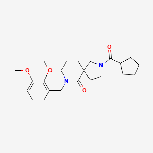 molecular formula C23H32N2O4 B5970508 2-(cyclopentylcarbonyl)-7-(2,3-dimethoxybenzyl)-2,7-diazaspiro[4.5]decan-6-one 