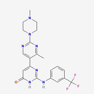 molecular formula C21H22F3N7O B5970532 4'-methyl-2'-(4-methyl-1-piperazinyl)-2-{[3-(trifluoromethyl)phenyl]amino}-4,5'-bipyrimidin-6(1H)-one 