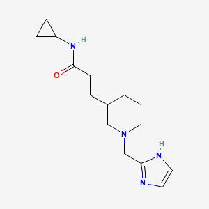 molecular formula C15H24N4O B5970537 N-cyclopropyl-3-[1-(1H-imidazol-2-ylmethyl)-3-piperidinyl]propanamide 