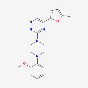 molecular formula C19H21N5O2 B5970542 3-[4-(2-methoxyphenyl)-1-piperazinyl]-5-(5-methyl-2-furyl)-1,2,4-triazine 