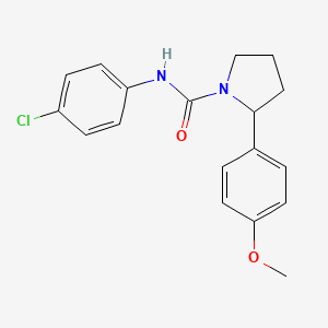 molecular formula C18H19ClN2O2 B5970547 N-(4-chlorophenyl)-2-(4-methoxyphenyl)-1-pyrrolidinecarboxamide 