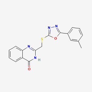 molecular formula C18H14N4O2S B5970548 2-({[5-(3-methylphenyl)-1,3,4-oxadiazol-2-yl]thio}methyl)-4(3H)-quinazolinone 