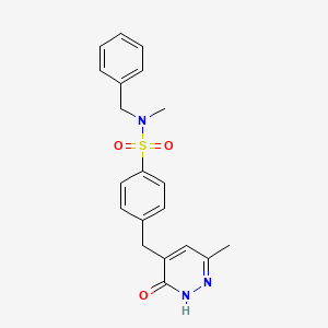 molecular formula C20H21N3O3S B5970550 N-benzyl-N-methyl-4-[(6-methyl-3-oxo-2,3-dihydro-4-pyridazinyl)methyl]benzenesulfonamide 
