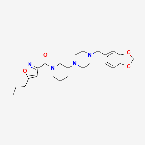 molecular formula C24H32N4O4 B5970557 1-(1,3-benzodioxol-5-ylmethyl)-4-{1-[(5-propyl-3-isoxazolyl)carbonyl]-3-piperidinyl}piperazine 