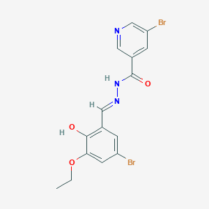 molecular formula C15H13Br2N3O3 B5970570 5-bromo-N'-(5-bromo-3-ethoxy-2-hydroxybenzylidene)nicotinohydrazide 