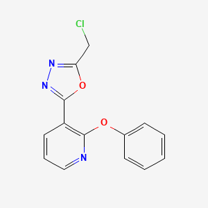 molecular formula C14H10ClN3O2 B597059 2-(Chloromethyl)-5-(2-phenoxypyridin-3-yl)-1,3,4-oxadiazole CAS No. 1233026-13-5