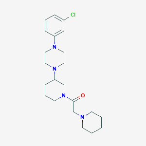 molecular formula C22H33ClN4O B5970602 1-(3-chlorophenyl)-4-[1-(1-piperidinylacetyl)-3-piperidinyl]piperazine 