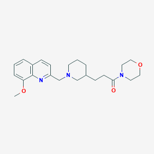 molecular formula C23H31N3O3 B5970612 8-methoxy-2-({3-[3-(4-morpholinyl)-3-oxopropyl]-1-piperidinyl}methyl)quinoline 