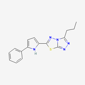 molecular formula C16H15N5S B5970631 6-(5-phenyl-1H-pyrrol-2-yl)-3-propyl[1,2,4]triazolo[3,4-b][1,3,4]thiadiazole 
