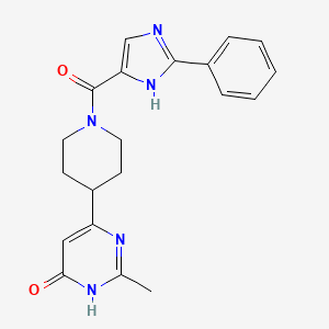 molecular formula C20H21N5O2 B5970643 2-methyl-6-{1-[(2-phenyl-1H-imidazol-4-yl)carbonyl]piperidin-4-yl}pyrimidin-4(3H)-one 