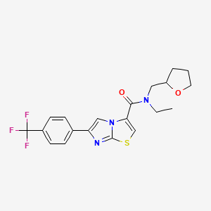 molecular formula C20H20F3N3O2S B5970661 N-ethyl-N-(tetrahydro-2-furanylmethyl)-6-[4-(trifluoromethyl)phenyl]imidazo[2,1-b][1,3]thiazole-3-carboxamide 