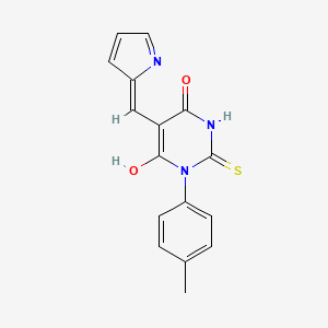 molecular formula C16H13N3O2S B5970676 1-(4-methylphenyl)-5-(1H-pyrrol-2-ylmethylene)-2-thioxodihydro-4,6(1H,5H)-pyrimidinedione 