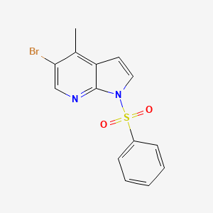molecular formula C14H11BrN2O2S B597068 1-(Phenylsulphonyl)-5-bromo-4-methyl-7-azaindole CAS No. 1227270-76-9