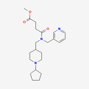 molecular formula C22H33N3O3 B5970685 methyl 4-[[(1-cyclopentyl-4-piperidinyl)methyl](3-pyridinylmethyl)amino]-4-oxobutanoate 