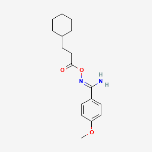 molecular formula C17H24N2O3 B5970690 N'-[(3-cyclohexylpropanoyl)oxy]-4-methoxybenzenecarboximidamide 