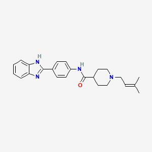 molecular formula C24H28N4O B5970714 N-[4-(1H-benzimidazol-2-yl)phenyl]-1-(3-methyl-2-buten-1-yl)-4-piperidinecarboxamide 
