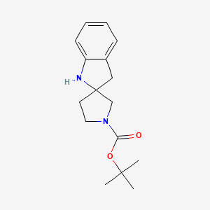 molecular formula C16H22N2O2 B597072 tert-Butyl spiro[indoline-2,3'-pyrrolidine]-1'-carboxylate CAS No. 1255574-67-4
