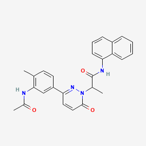 molecular formula C26H24N4O3 B5970736 2-[3-[3-(acetylamino)-4-methylphenyl]-6-oxo-1(6H)-pyridazinyl]-N-1-naphthylpropanamide 