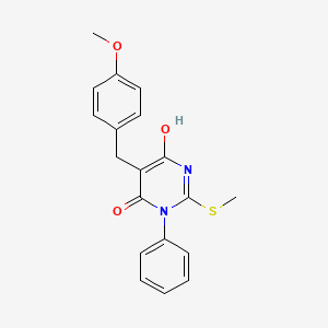 molecular formula C19H18N2O3S B5970737 6-hydroxy-5-(4-methoxybenzyl)-2-(methylthio)-3-phenyl-4(3H)-pyrimidinone 