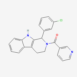 molecular formula C23H18ClN3O B5970744 1-(3-chlorophenyl)-2-(3-pyridinylcarbonyl)-2,3,4,9-tetrahydro-1H-beta-carboline 