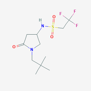 molecular formula C11H19F3N2O3S B5970784 N-[1-(2,2-dimethylpropyl)-5-oxo-3-pyrrolidinyl]-2,2,2-trifluoroethanesulfonamide 