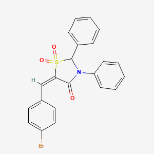 molecular formula C22H16BrNO3S B5970794 5-(4-bromobenzylidene)-2,3-diphenyl-1,3-thiazolidin-4-one 1,1-dioxide 
