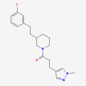 3-[2-(3-fluorophenyl)ethyl]-1-[3-(1-methyl-1H-pyrazol-4-yl)propanoyl]piperidine