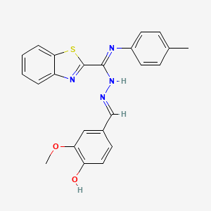 N'-(4-hydroxy-3-methoxybenzylidene)-N-(4-methylphenyl)-1,3-benzothiazole-2-carbohydrazonamide