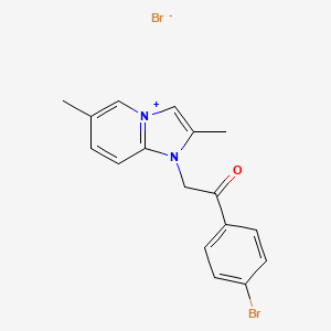 1-[2-(4-bromophenyl)-2-oxoethyl]-2,6-dimethylimidazo[1,2-a]pyridin-1-ium bromide