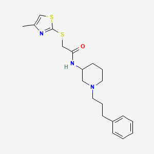 molecular formula C20H27N3OS2 B5970869 2-[(4-methyl-1,3-thiazol-2-yl)thio]-N-[1-(3-phenylpropyl)-3-piperidinyl]acetamide 
