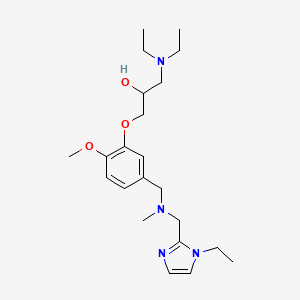 molecular formula C22H36N4O3 B5970879 1-(diethylamino)-3-(5-{[[(1-ethyl-1H-imidazol-2-yl)methyl](methyl)amino]methyl}-2-methoxyphenoxy)-2-propanol 