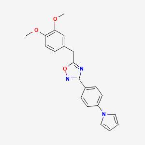molecular formula C21H19N3O3 B5970880 5-(3,4-dimethoxybenzyl)-3-[4-(1H-pyrrol-1-yl)phenyl]-1,2,4-oxadiazole 