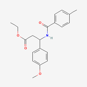 molecular formula C20H23NO4 B5970904 ethyl 3-(4-methoxyphenyl)-3-[(4-methylbenzoyl)amino]propanoate 