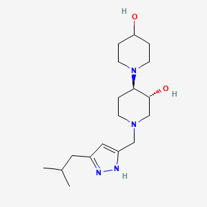 molecular formula C18H32N4O2 B5970905 (3'R*,4'R*)-1'-[(5-isobutyl-1H-pyrazol-3-yl)methyl]-1,4'-bipiperidine-3',4-diol 