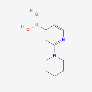molecular formula C10H15BN2O2 B597093 2-Piperidinopyridine-4-boronic acid CAS No. 1256358-82-3