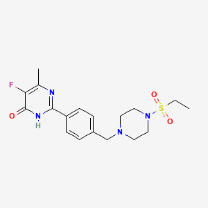 molecular formula C18H23FN4O3S B5970934 2-(4-{[4-(ethylsulfonyl)piperazin-1-yl]methyl}phenyl)-5-fluoro-6-methylpyrimidin-4(3H)-one 