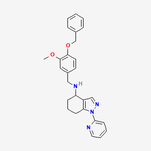 molecular formula C27H28N4O2 B5970937 N-[4-(benzyloxy)-3-methoxybenzyl]-1-(2-pyridinyl)-4,5,6,7-tetrahydro-1H-indazol-4-amine 