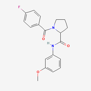 molecular formula C19H19FN2O3 B5970956 1-(4-fluorobenzoyl)-N-(3-methoxyphenyl)prolinamide 