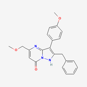 molecular formula C22H21N3O3 B5970959 2-benzyl-5-(methoxymethyl)-3-(4-methoxyphenyl)pyrazolo[1,5-a]pyrimidin-7(4H)-one 