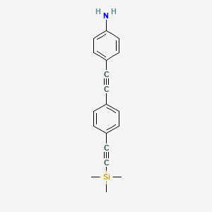 molecular formula C19H19NSi B597097 4-((4-((Trimethylsilyl)ethynyl)phenyl)ethynyl)aniline CAS No. 176977-39-2