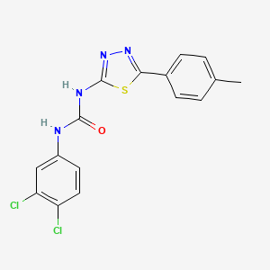 molecular formula C16H12Cl2N4OS B5970971 N-(3,4-dichlorophenyl)-N'-[5-(4-methylphenyl)-1,3,4-thiadiazol-2-yl]urea 