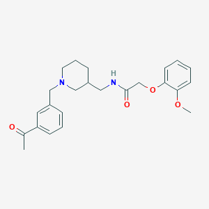 molecular formula C24H30N2O4 B5970974 N-{[1-(3-acetylbenzyl)-3-piperidinyl]methyl}-2-(2-methoxyphenoxy)acetamide 