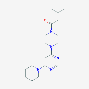molecular formula C18H29N5O B5970981 4-[4-(3-methylbutanoyl)-1-piperazinyl]-6-(1-piperidinyl)pyrimidine 