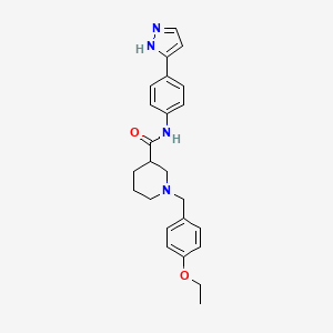 molecular formula C24H28N4O2 B5970986 1-(4-ethoxybenzyl)-N-[4-(1H-pyrazol-5-yl)phenyl]-3-piperidinecarboxamide 