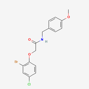 molecular formula C16H15BrClNO3 B5970996 2-(2-bromo-4-chlorophenoxy)-N-(4-methoxybenzyl)acetamide 